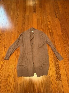 Nordstrom Brown/Mauve Open-Front Cardigan